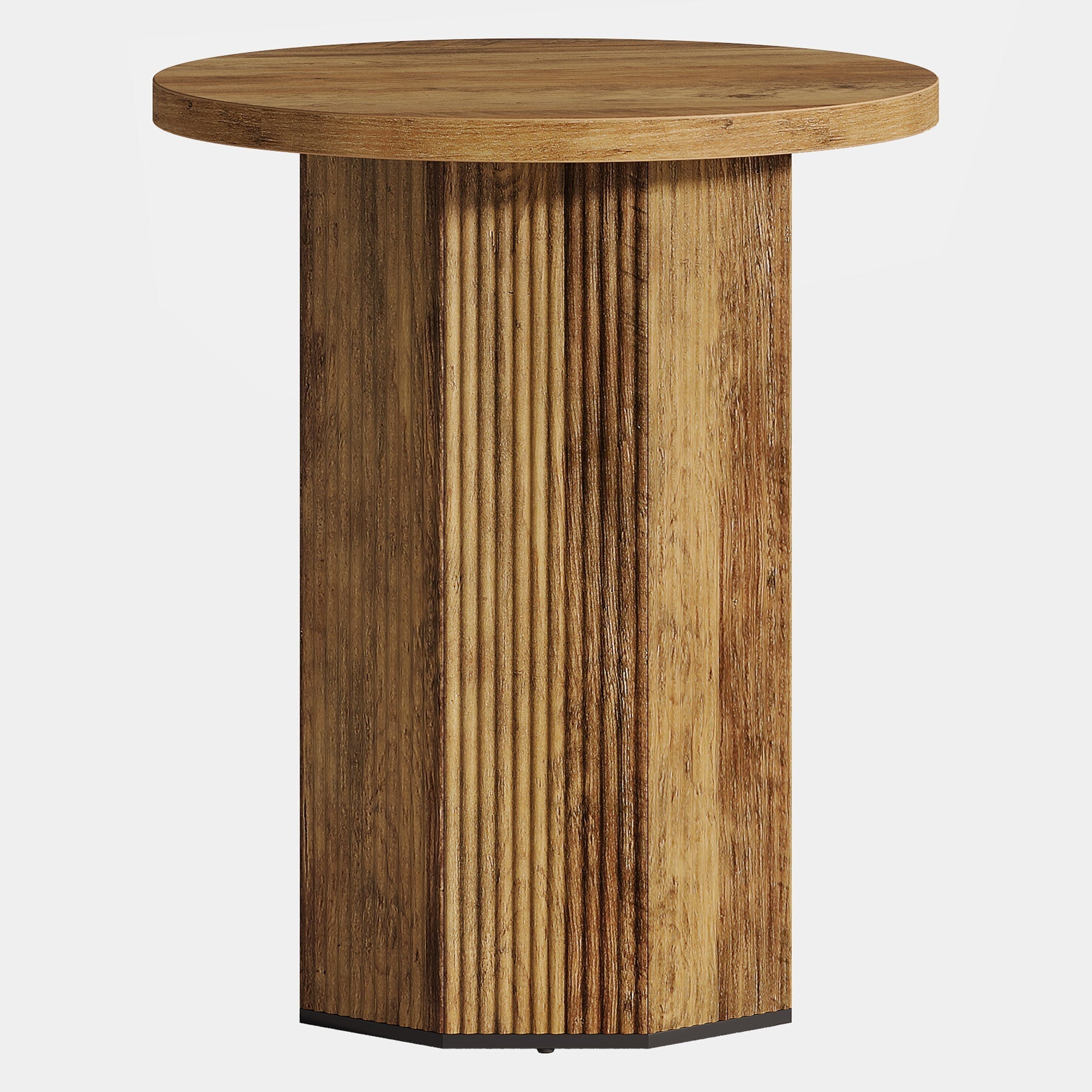 Round End Table, Narrow Side Table Nightstand with Stable Pedestal