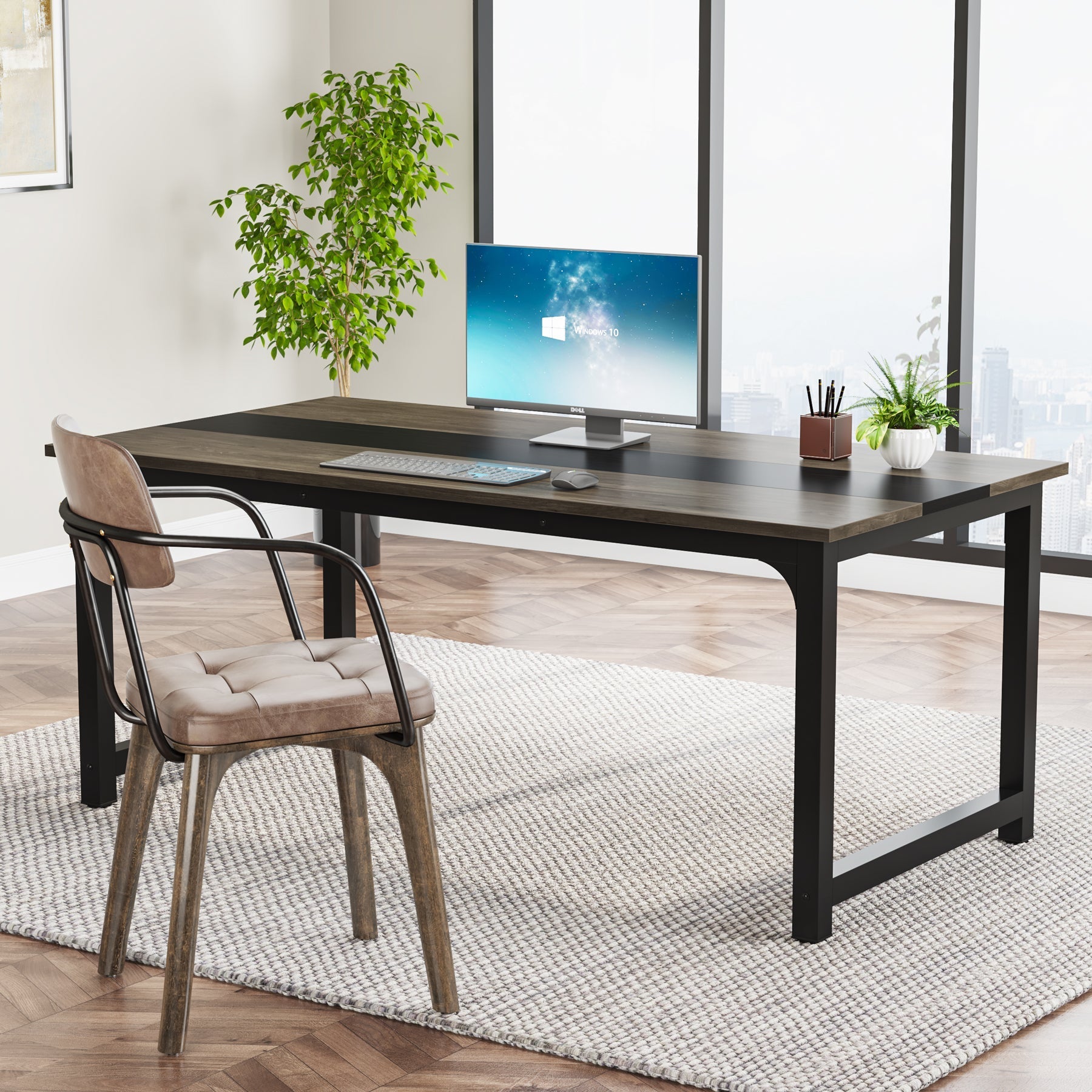 Simple Conference Table, Rectangular Meeting Table Computer Desk (Dimensions in cm)