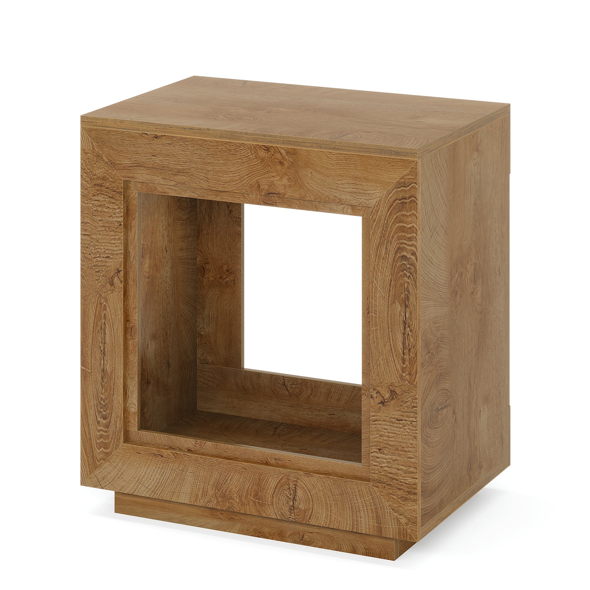 Solid Wood End Table, Square Side Table Nightstands with Storage