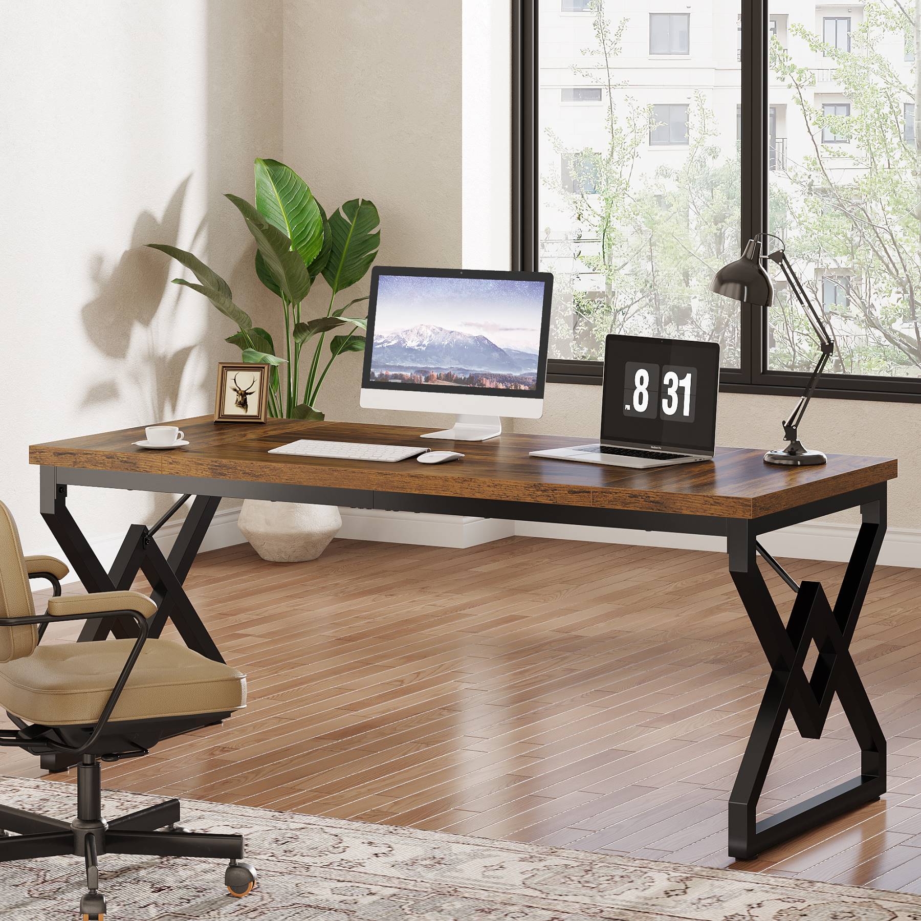 160 cm Executive Desk, Large Computer Desk for Home Office