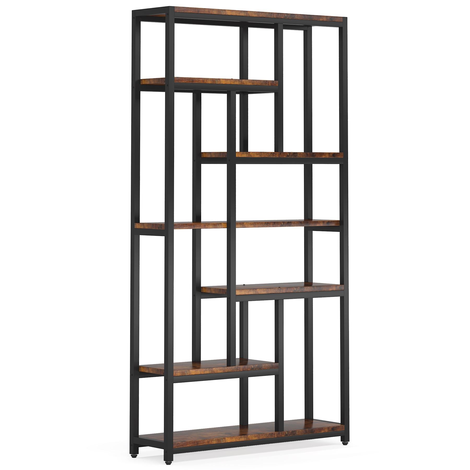 200 cm Tall Bookshelf, 7-Tier Bookcase Open Display Shelves