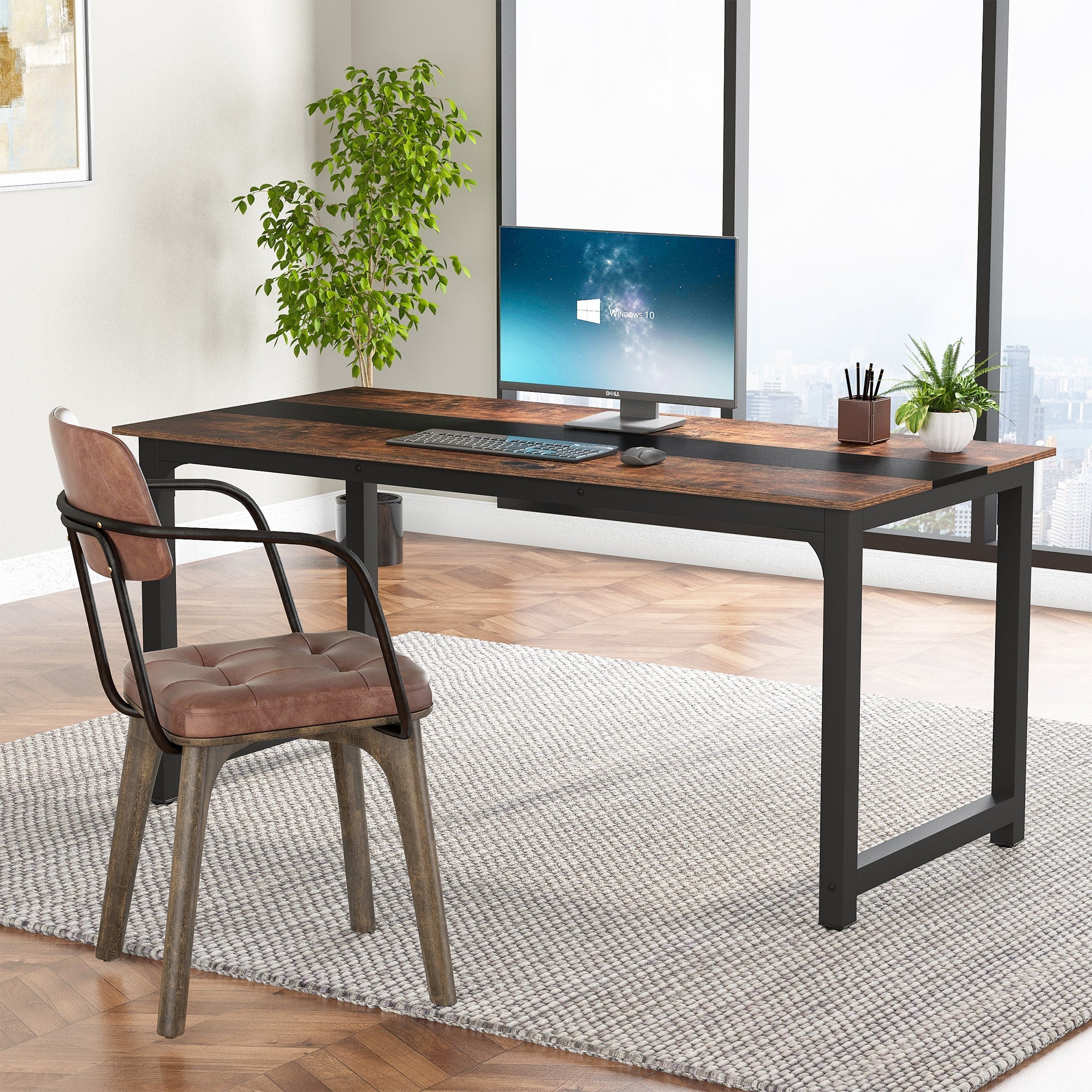 Tribesigns Computer Desk, Office Desk Computer Table Study Writing Desk (cm)