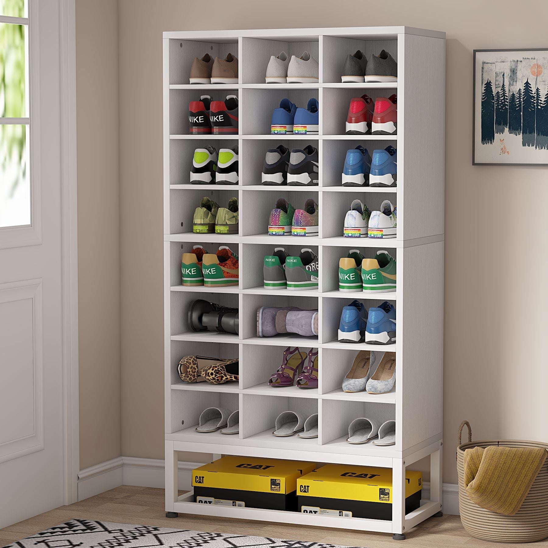 Freestanding Shoe Cabinet, 8-Tier Shoe Storage Rack with 61 cm Cubbies