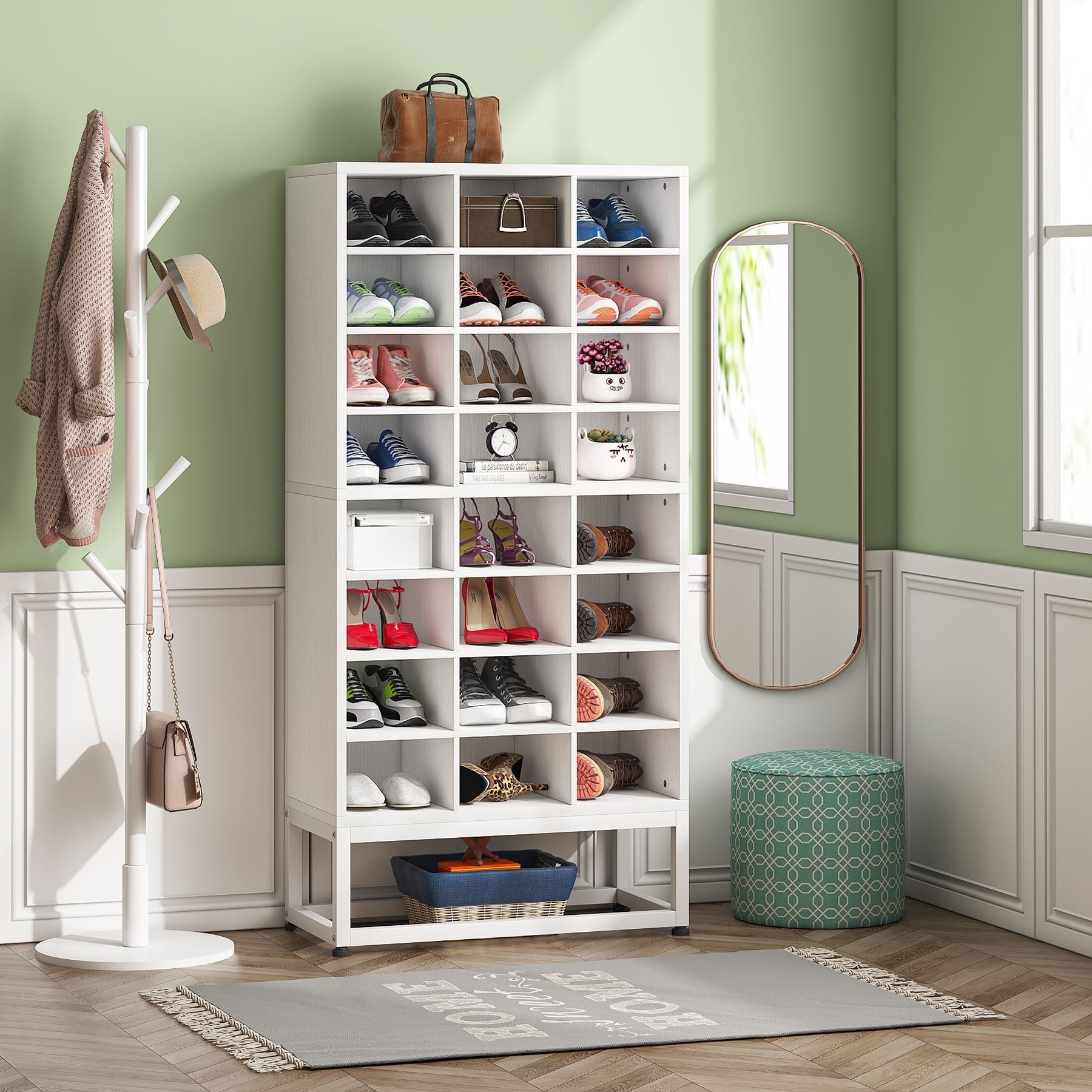 Freestanding Shoe Cabinet, 8-Tier Shoe Storage Rack with 61 cm Cubbies