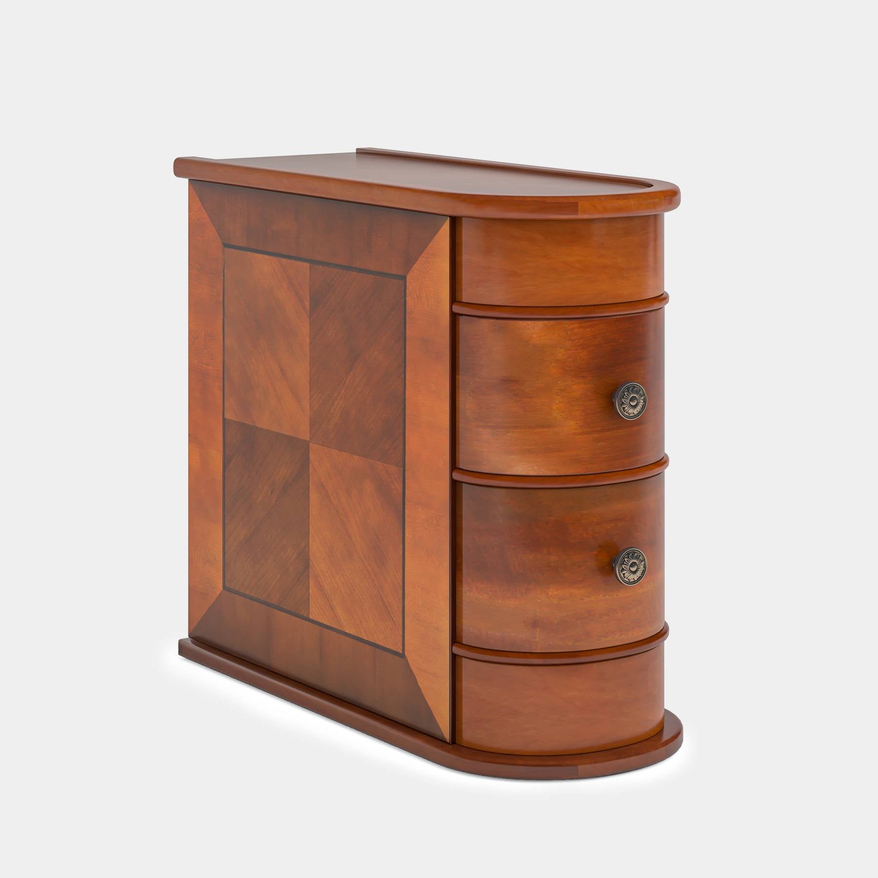 Wood End Table, Narrow Side Table Nightstand with 2 Drawers