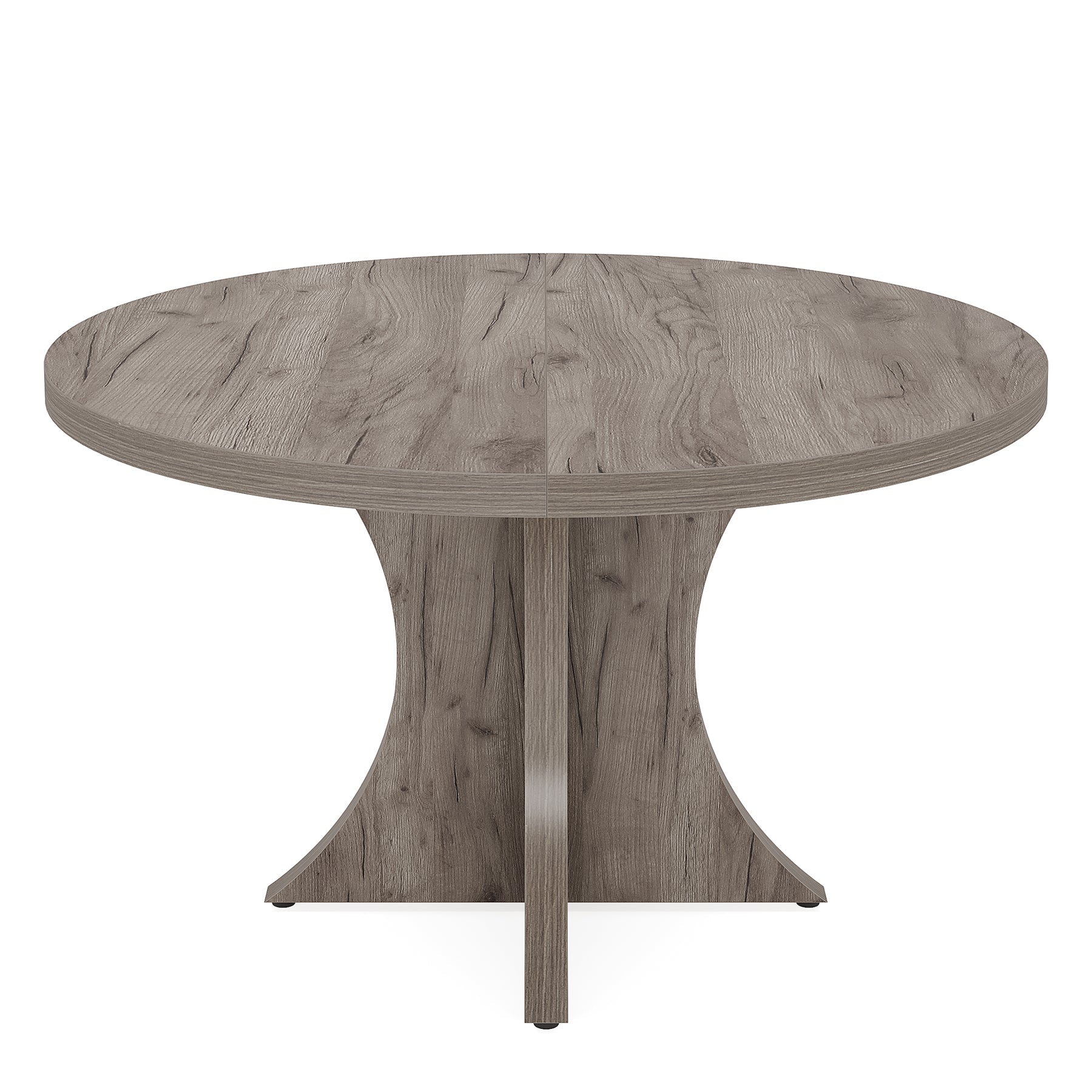 Wood Dining Table, 120 cm Round Kitchen Table for 4-6