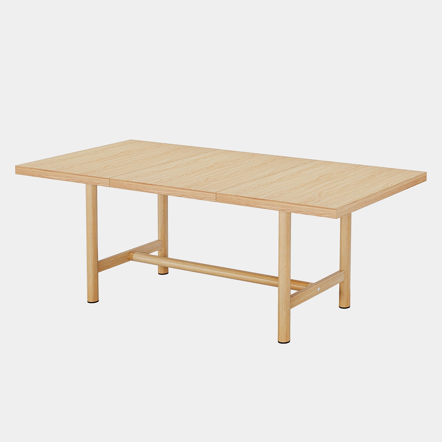 Wood Dining Table, 160 cm Farmhouse Kitchen Dinner Table for 6 People