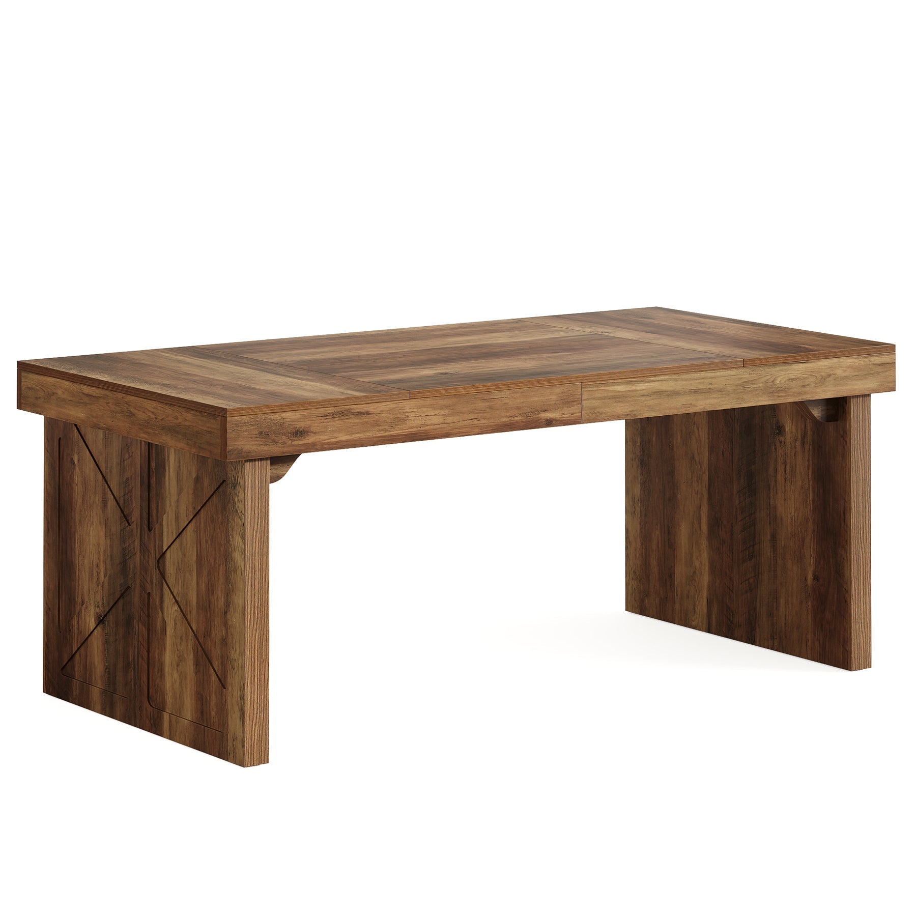 Wood Dining Table, 160 cm Rustic Rectangular Kitchen Table