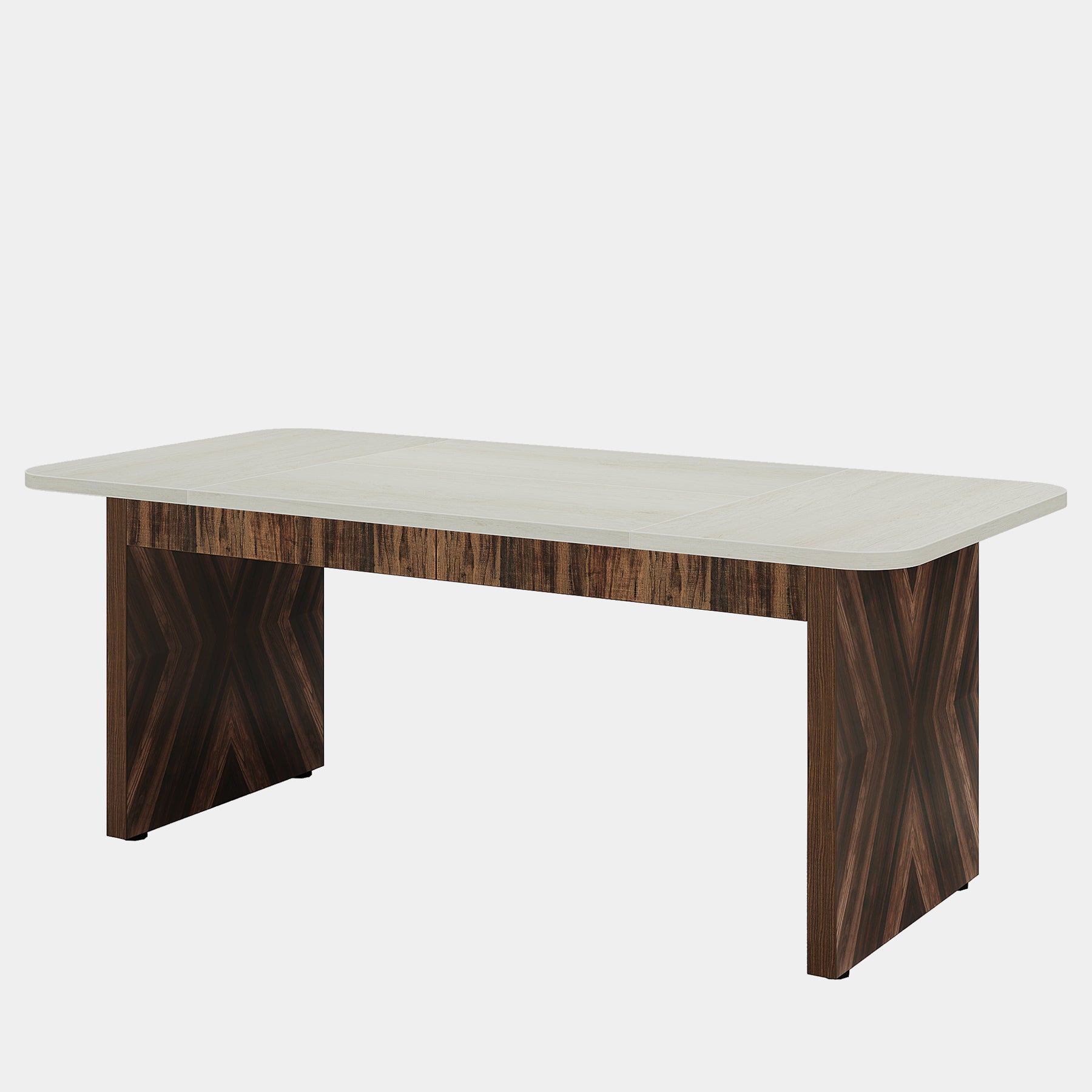 Wood Dining Table, 178 cm Rectangle Kitchen Table for 6 People