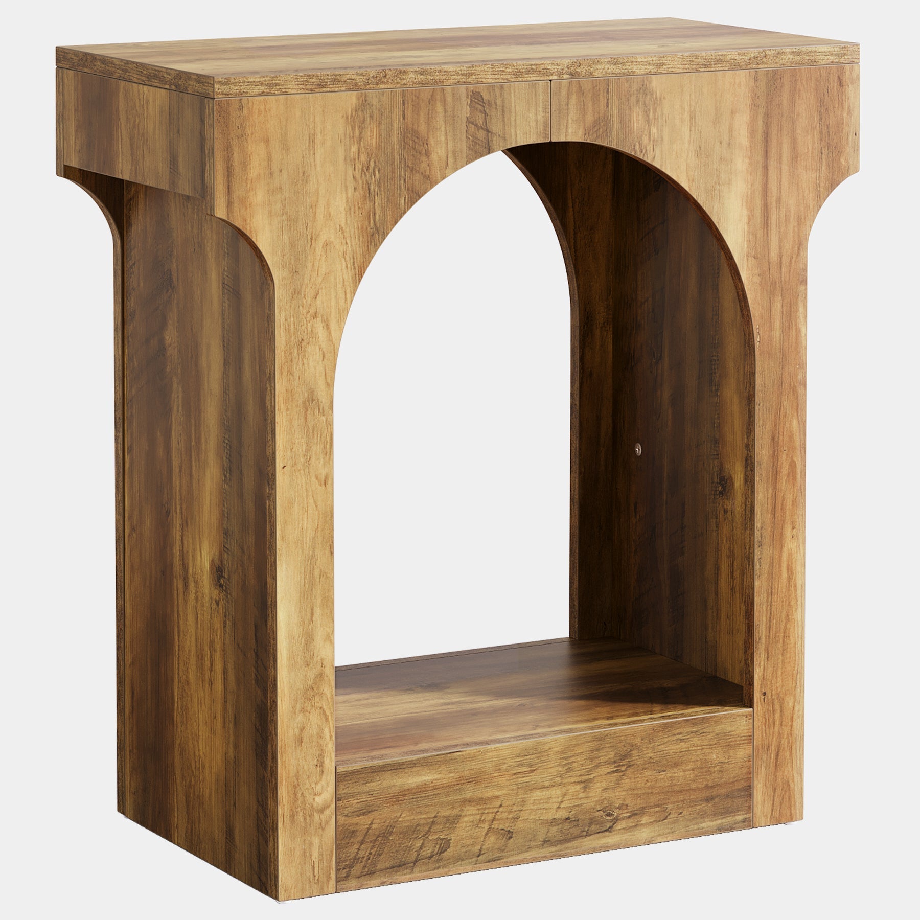 Wood End Table, 2-Tier Side Table with Storage Space