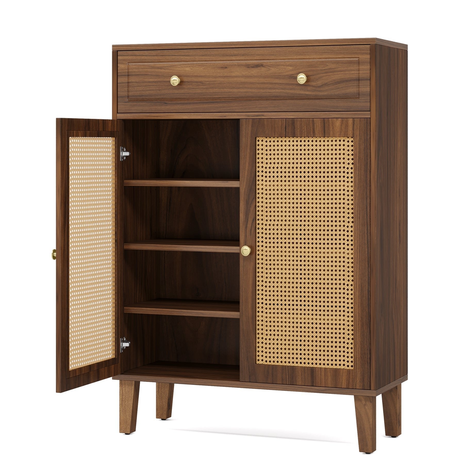 Wooden Storage Cabinet Sideboard with Adjustable Shelves and Drawer (cm)